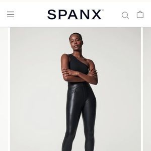 Leather like ankle skinny pant